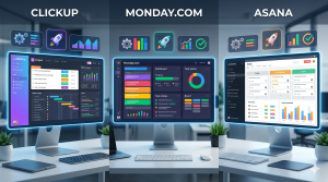 ClickUp vs Monday vs Asana project management software comparison